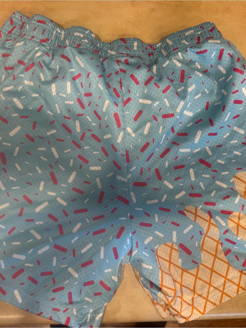 Light Blue Men's Athletic Shorts with Sprinkle Print